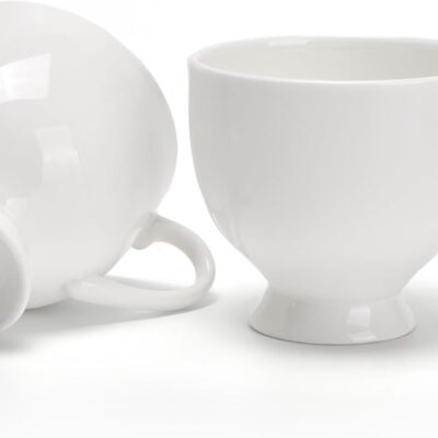 Ceramic Espresso Cups Set of 2，3.3oz  Cups with Handle,Bone china coffee Mugs