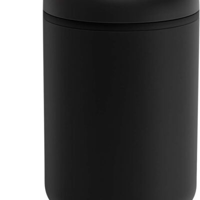 Vacuum Coffee Canister – 1.2L Stainless Steel Airtight Food Storage Container for Coffee Beans, Ground Coffee, Tea & Spices – Vacuum Seal Preserves Freshness – Matte Black