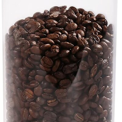 Glass Coffee Bean Container, 52.36 FL OZ (1550 ML), [Thickened Version]  Glass Food Storage Jar with Airtight Seal Bamboo Lid - Clear Food Storage Canister for Serving Tea, Coffee, Spice and More