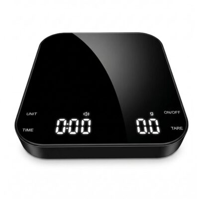 Digital Coffee Scale with Built-in Timer, 0.1g Precision to 3000g Rechargeable Espresso Scale, Touch Glass Kitchen Food Scale for Pour Over, Baking and Macros