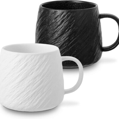 Premium Ceramic Coffee Mugs Set of 2, 550ML Large Cups and Mugs with Comfortable Handle for Latte, Soup, Tea, Milk, Great for Home, Office & Couple Mugs Set